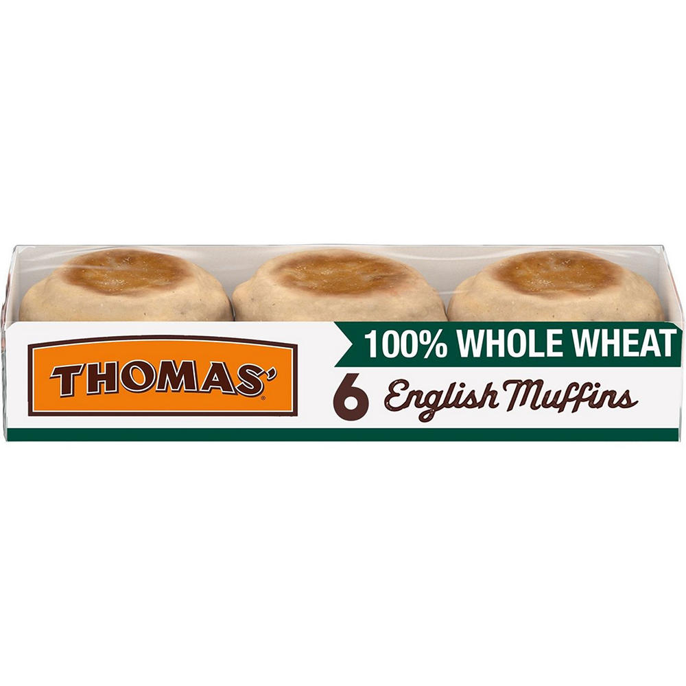 Thomas' 100% Whole Wheat English Muffins, 6 ct