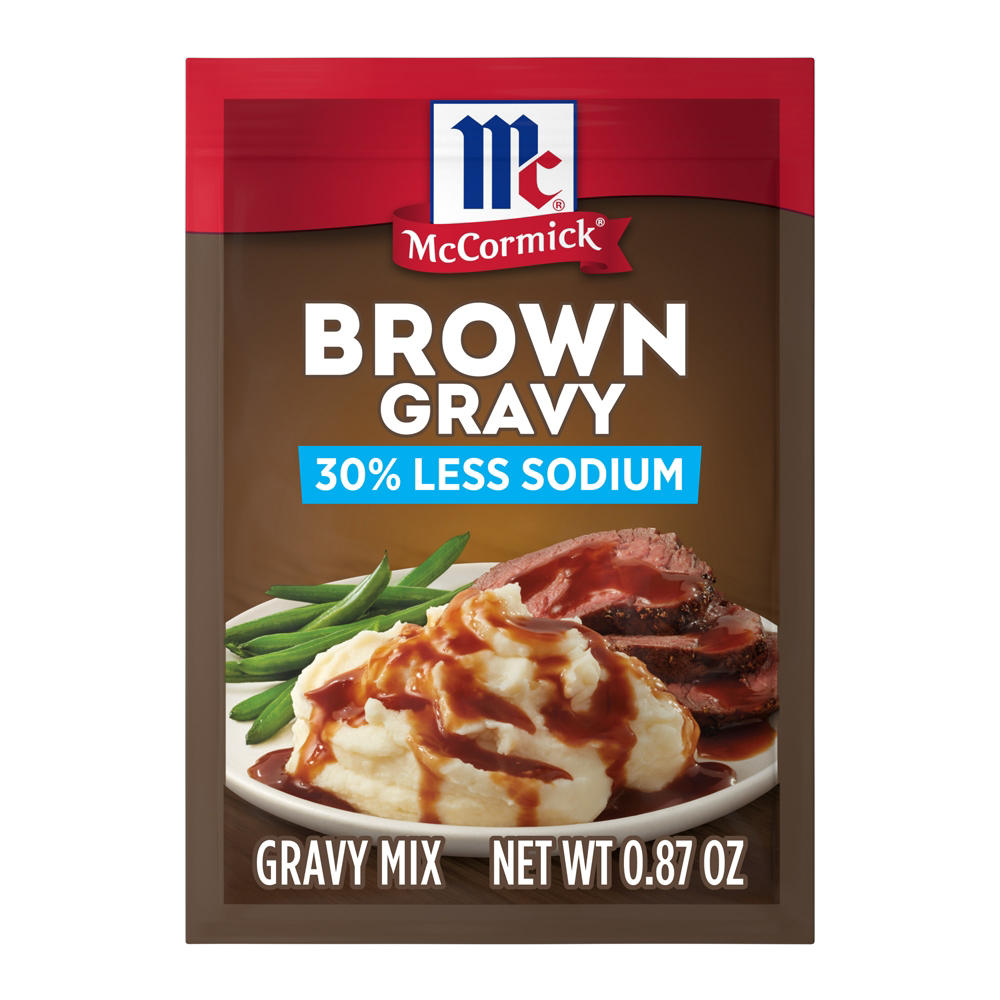 McCormick 30% Less Sodium Brown Gravy Seasoning Mix, 0.87 oz