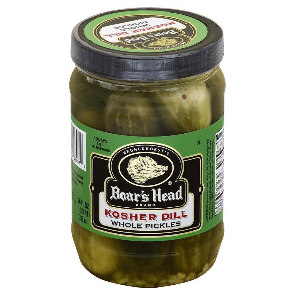 Boar's Head Kosher Dill Whole Pickles, 26 oz