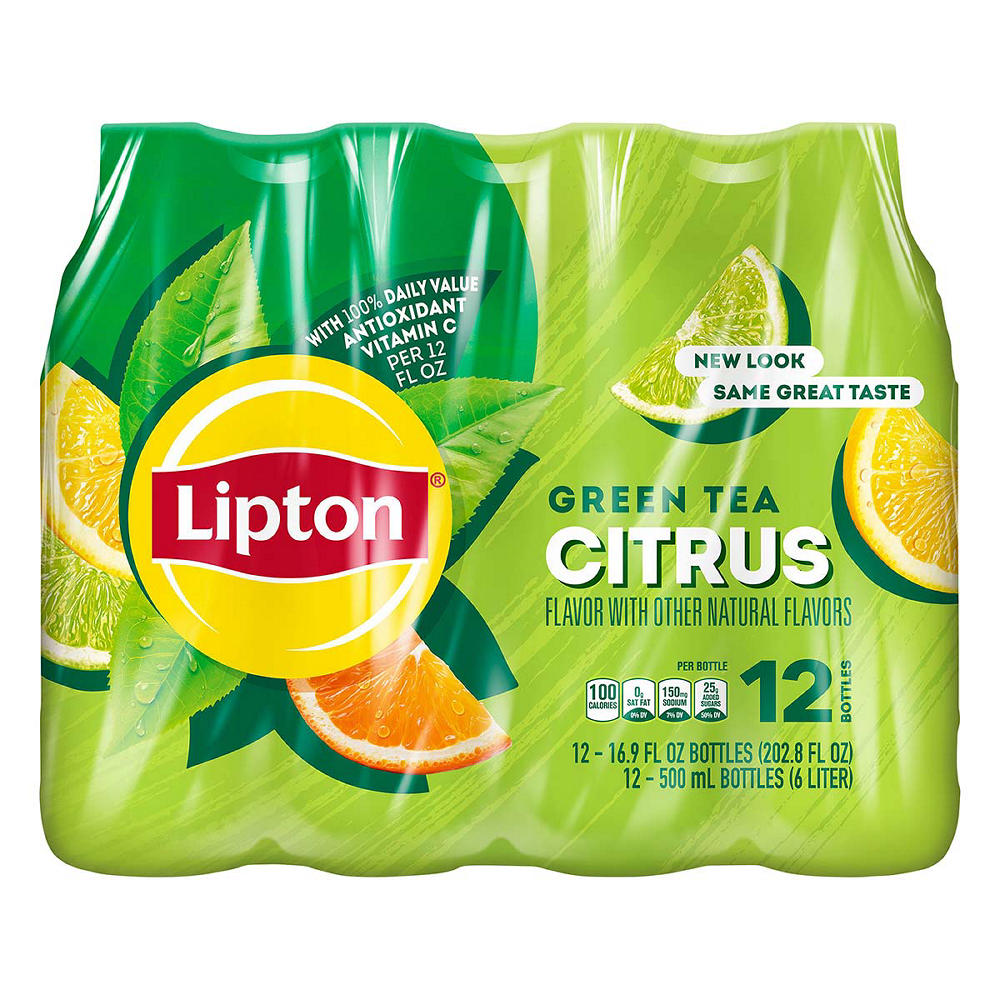 Lipton Citrus Green Tea 12 pk Bottles, 16.9 oz
