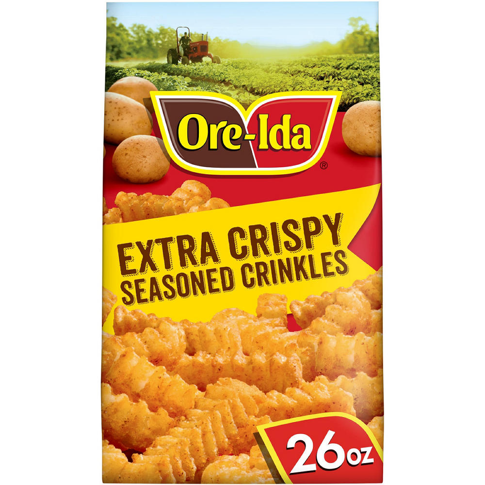 Ore-Ida Extra Crispy Seasoned Crinkles French Fries, 26 oz