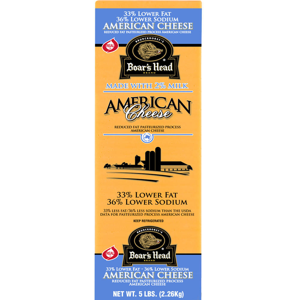 Boar's Head Low-Fat Low-Sodium Yellow American Cheese, Custom Sliced, lb