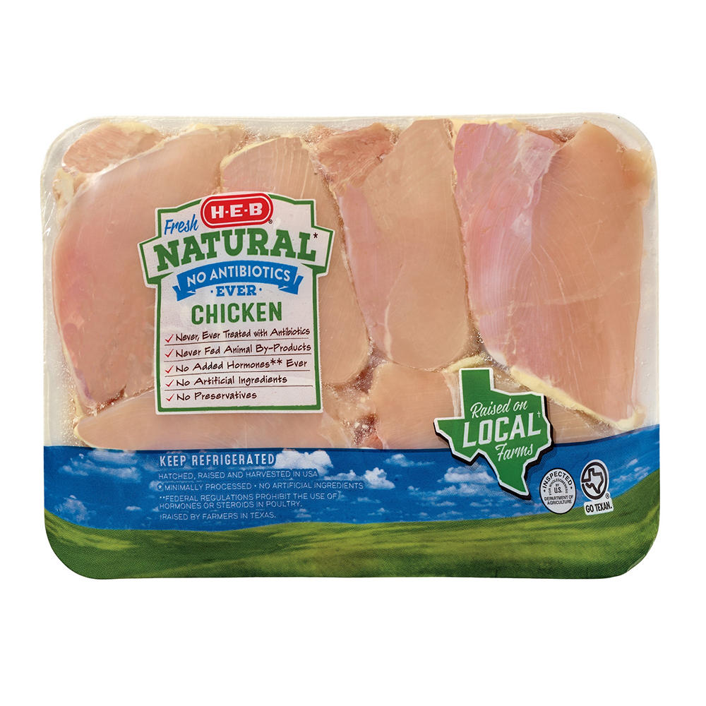 H-E-B Natural Boneless Skinless Chicken Thighs, Avg. 2.0 lbs