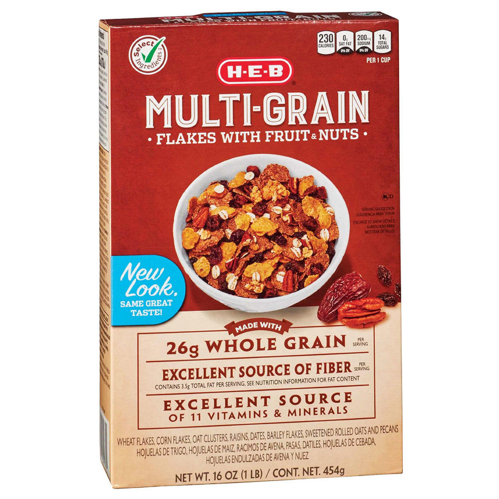H-E-B Multi-Grain Flakes with Fruits & Nuts Cereal, 16 oz