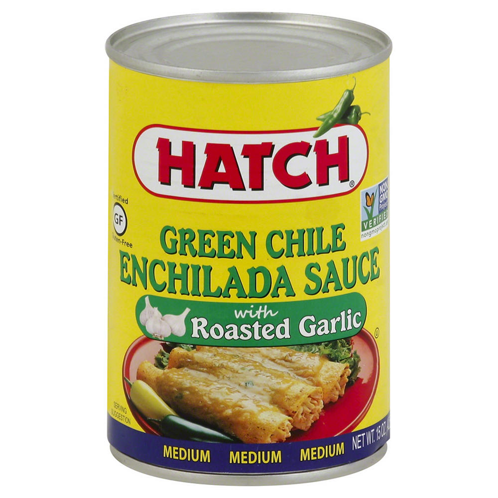 Hatch Medium Green Chile with Roasted Garlic Enchilada Sauce, 15 oz
