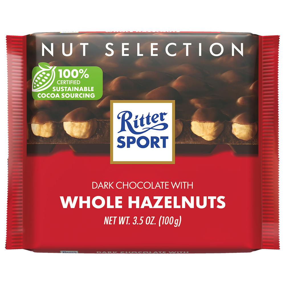 Ritter Sport Dark Chocolate with Whole Hazelnuts, 3.5 oz
