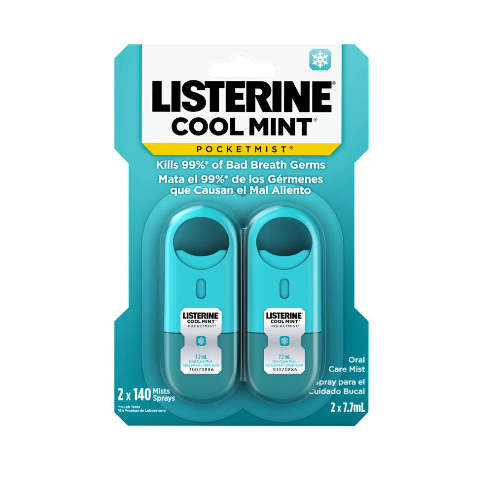 Listerine Pocketmist Oral Care Bad Breath Mist - Cool Mint, 2 ct