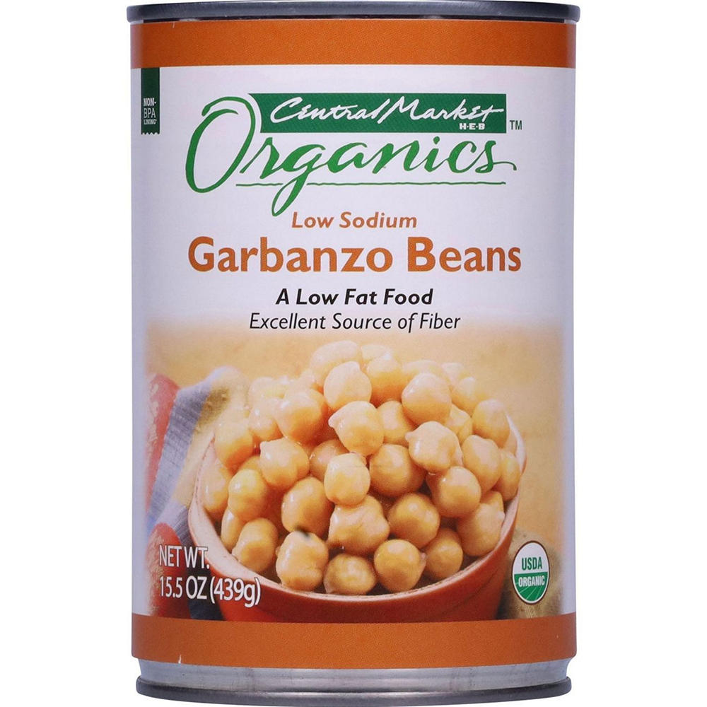 Central Market Organics Low Sodium Garbanzo Beans, 15.5 oz