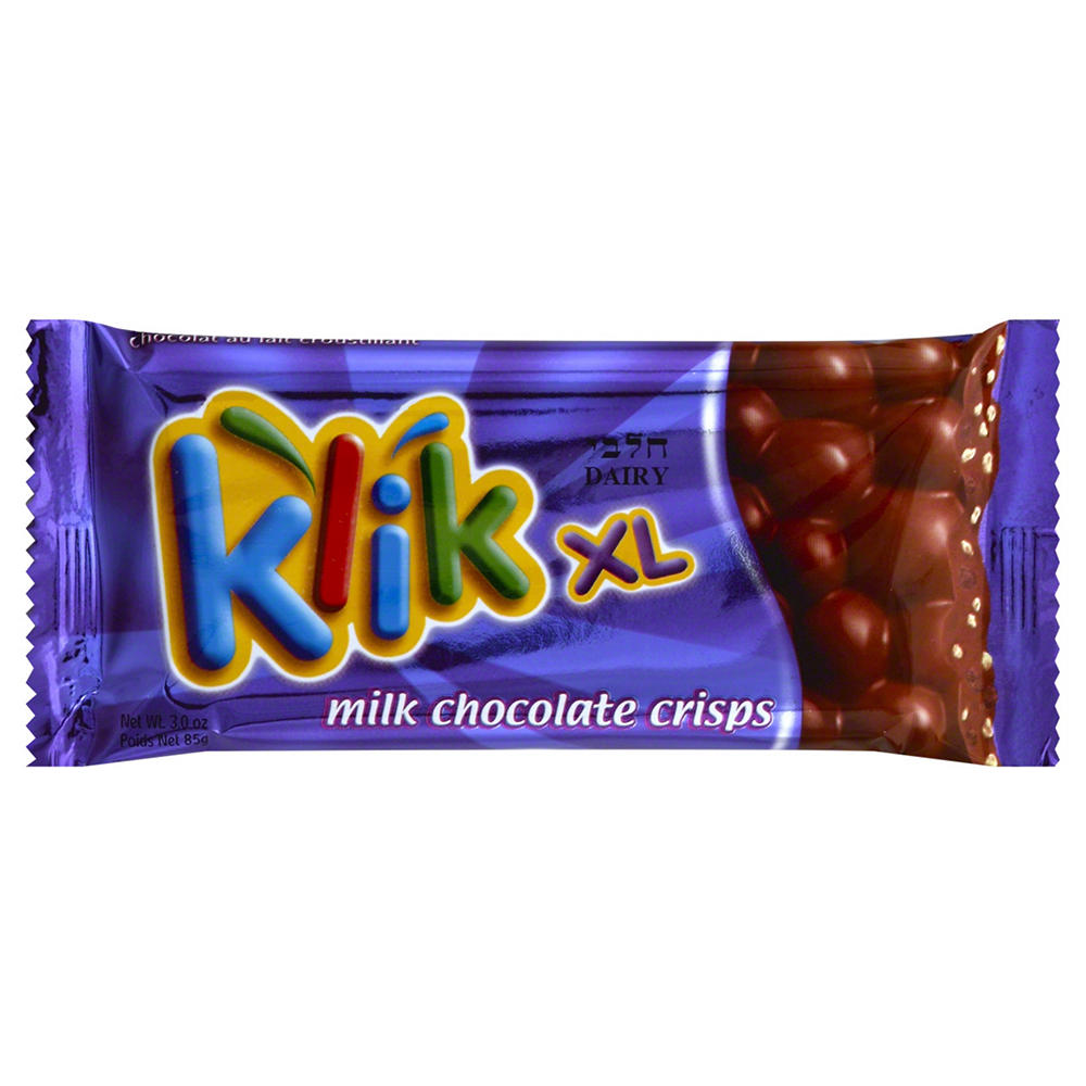 Paskesz Klik XL Kosher Milk Chocolate Crisps Candy Bar, 3 oz