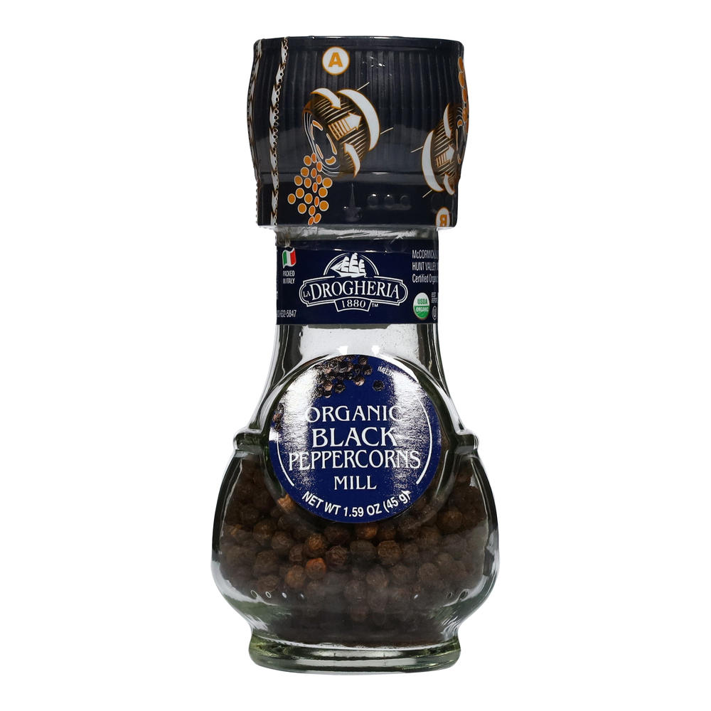 Drogheria & Alimentari Organic Black Peppercorns Mill, 1.59 oz
