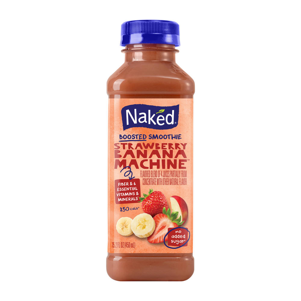Naked Strawberry Banana Machine Boosted Smoothie, 15.2 fl oz