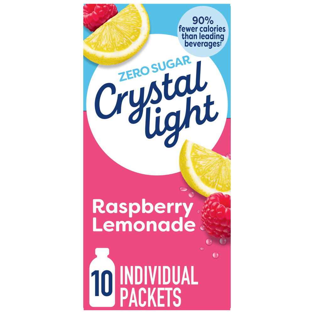 Crystal Light Zero Sugar On The Go Drink Mix Packets - Raspberry Lemonade, 10 ct