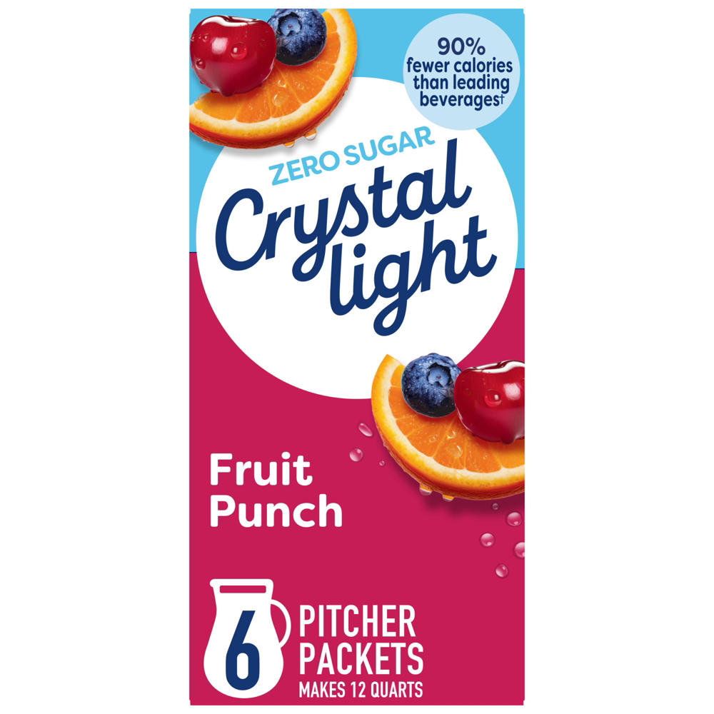 Crystal Light Zero Sugar Drink Mix Picther Packets - Fruit Punch, 6 ct