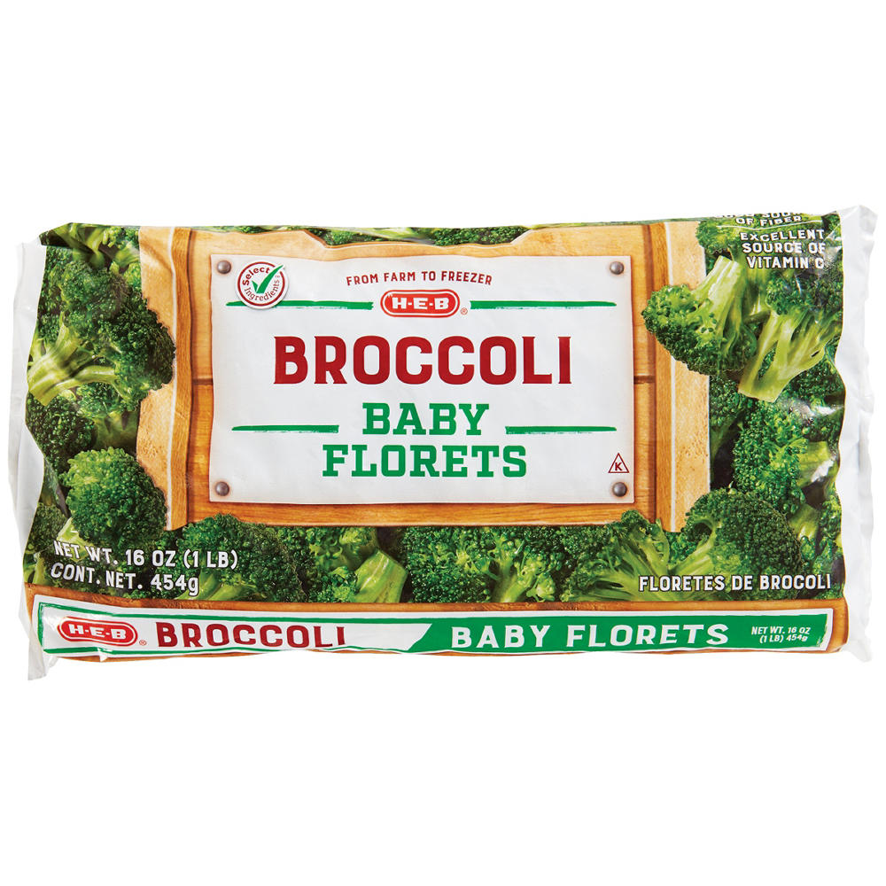 H-E-B Frozen Baby Broccoli Florets, 16 oz