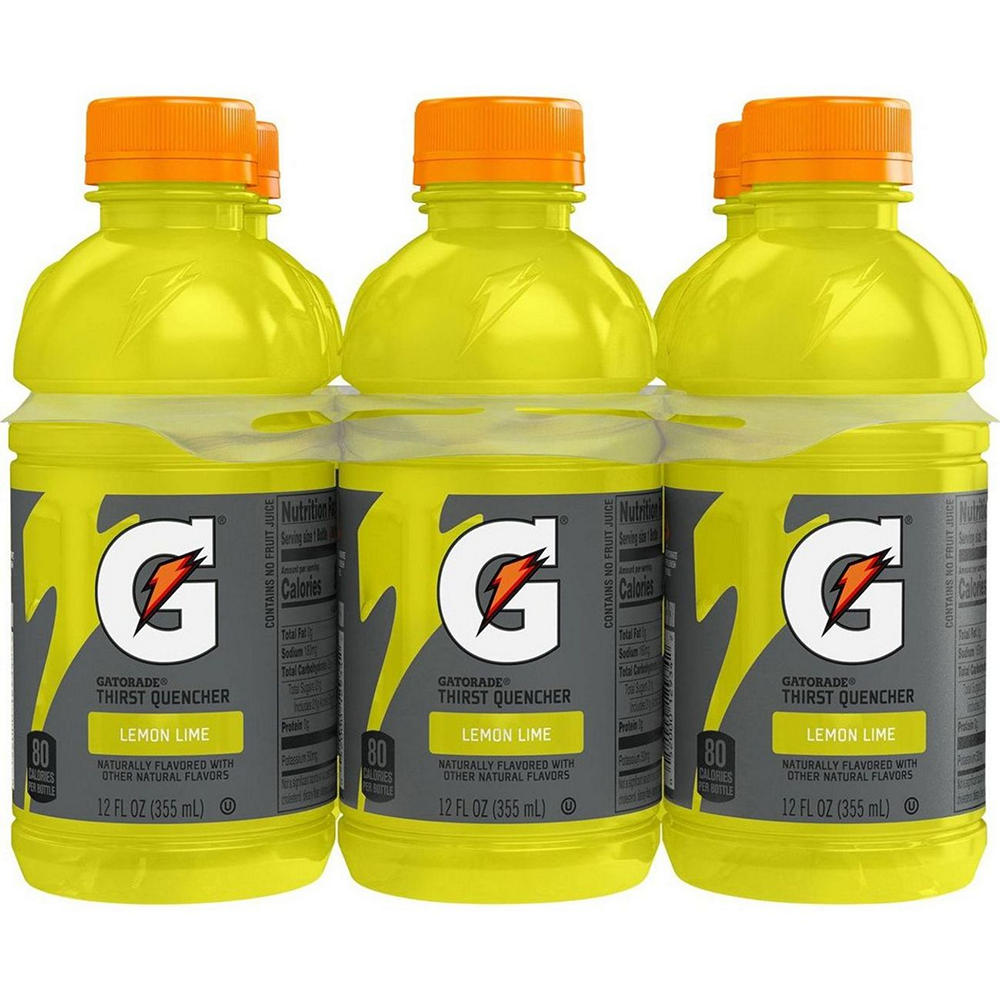 Gatorade Lemon Lime Thirst Quencher Electrolyte Sports Drink 6 pk Bottles, 12 oz