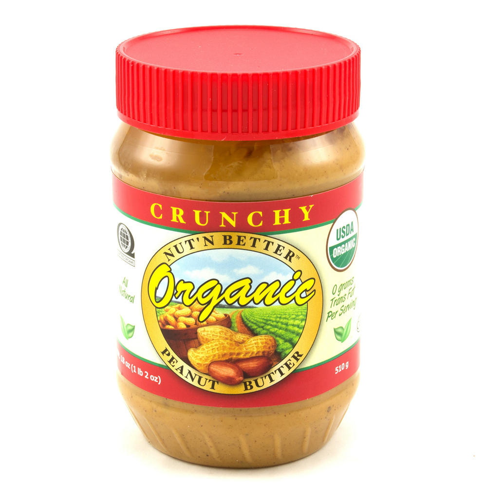 Nut' N Better Organic Crunchy Peanut Butter, 18 oz