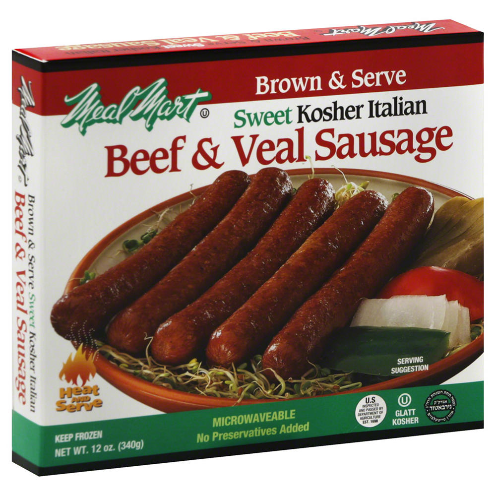 Meal Mart Sweet Kosher Italian Beef & Veal Sausage, 12 oz