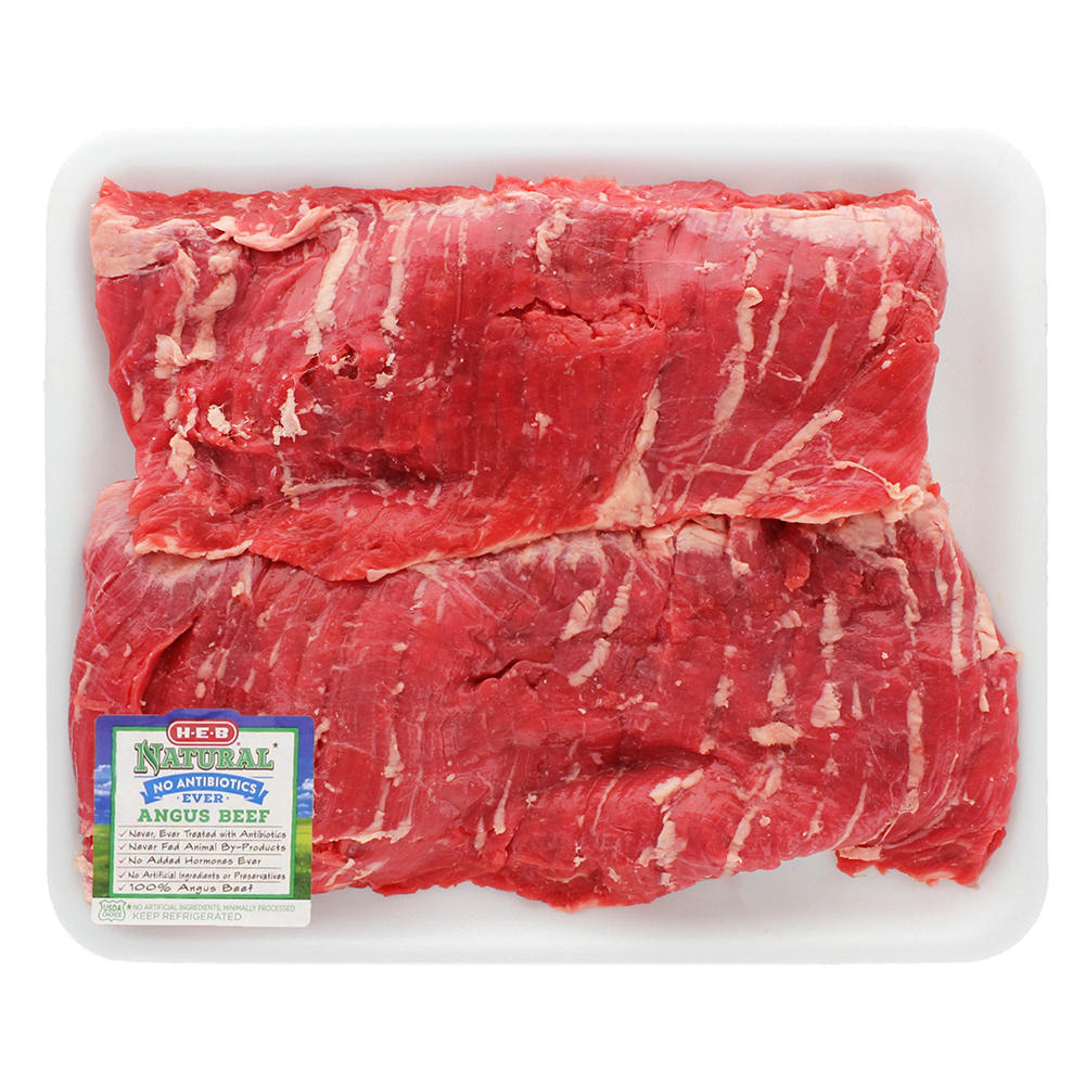 H-E-B Natural Beef Inside Skirt Steak Skinless Value Pack, USDA Choice , Avg. 2.3 lbs