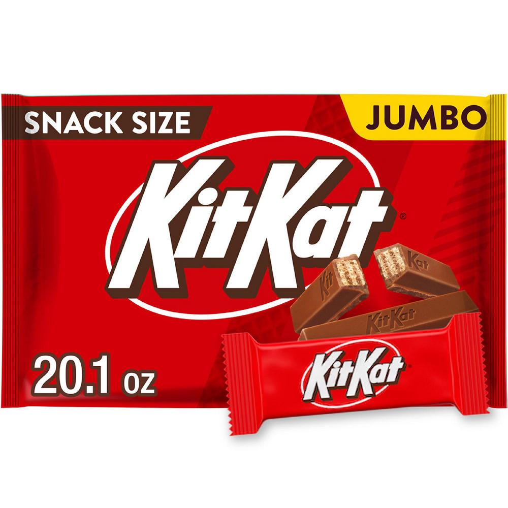 Kit Kat Milk Chocolate Wafer Snack Size Halloween Candy - Jumbo Bag, 20.1 oz