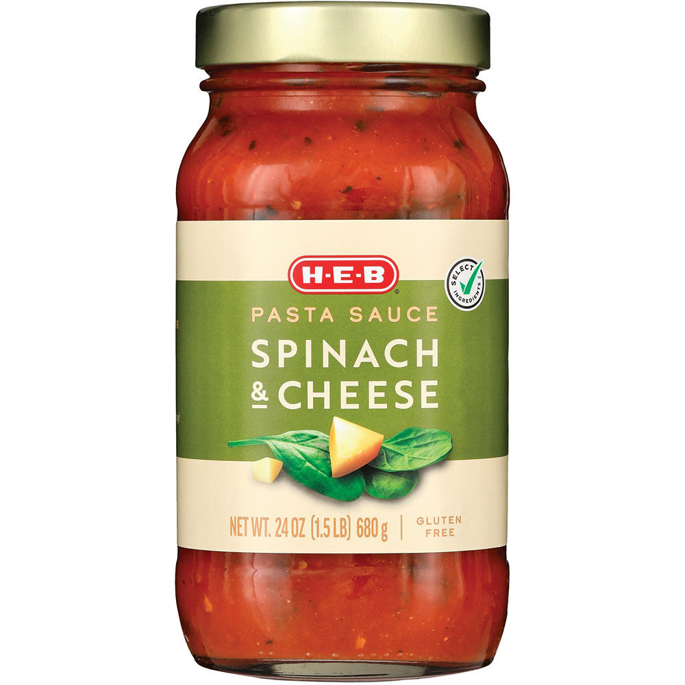 H-E-B Spinach & Cheese Pasta Sauce, 24 oz