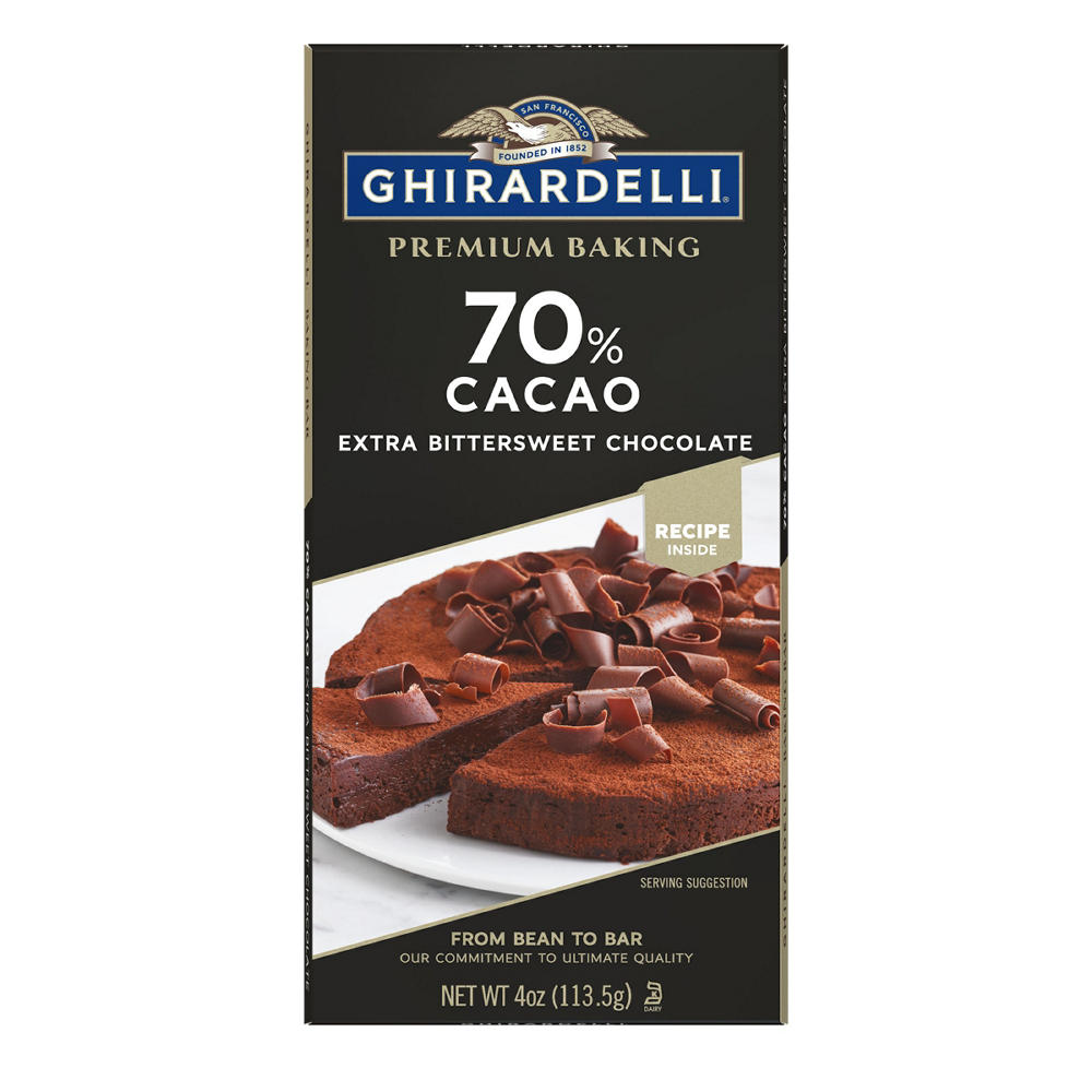 Ghirardelli 70% Cacao Extra Bittersweet Chocolate Premium Baking Bar, 4 oz