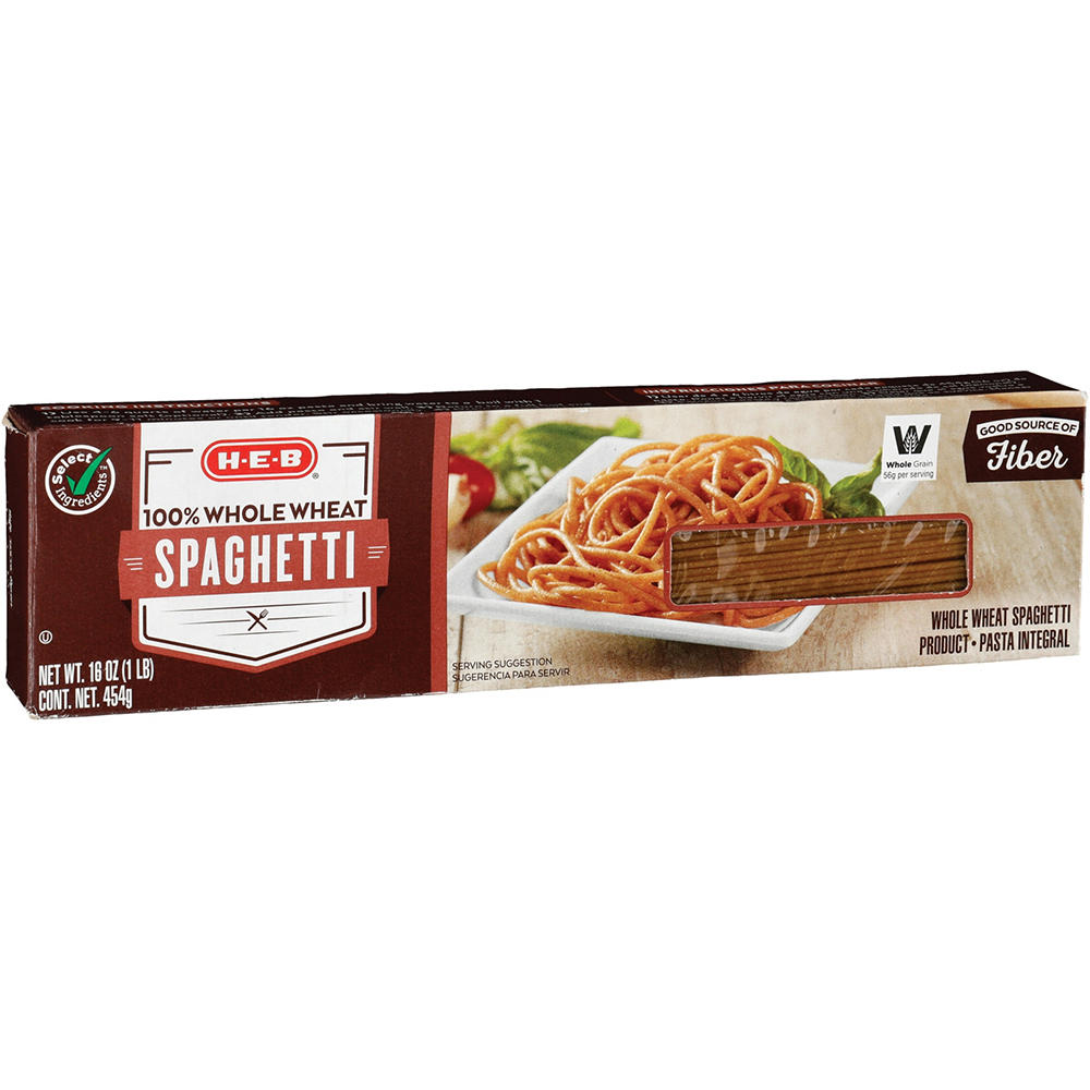 H-E-B 100% Whole Wheat Spaghetti Noodles, 16 oz