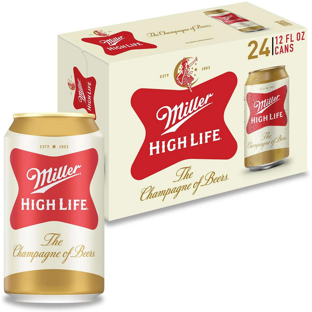 Miller High Life Beer 24 pk Cans, 12 oz