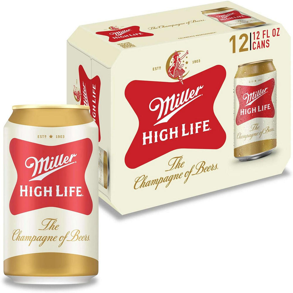 Miller High Life Beer 12 pk Cans, 12 oz