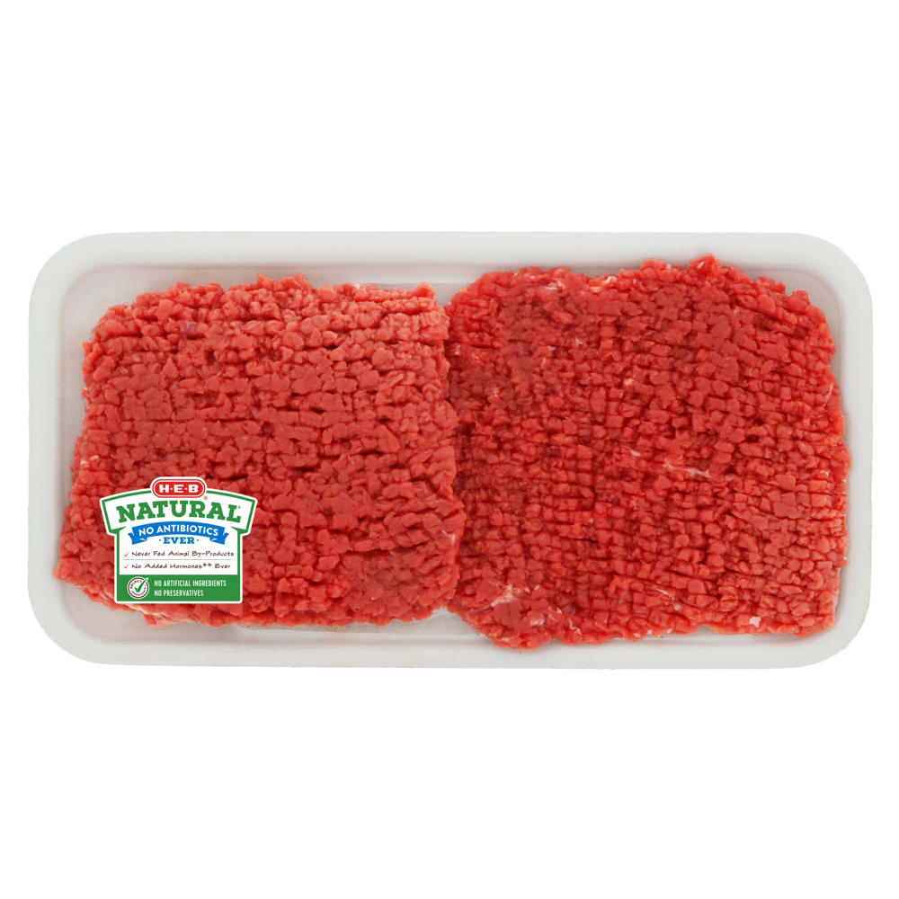 H-E-B Natural Beef Cube Steaks Tenderized Regular Pack, USDA Choice, Avg. 1.62 lbs
