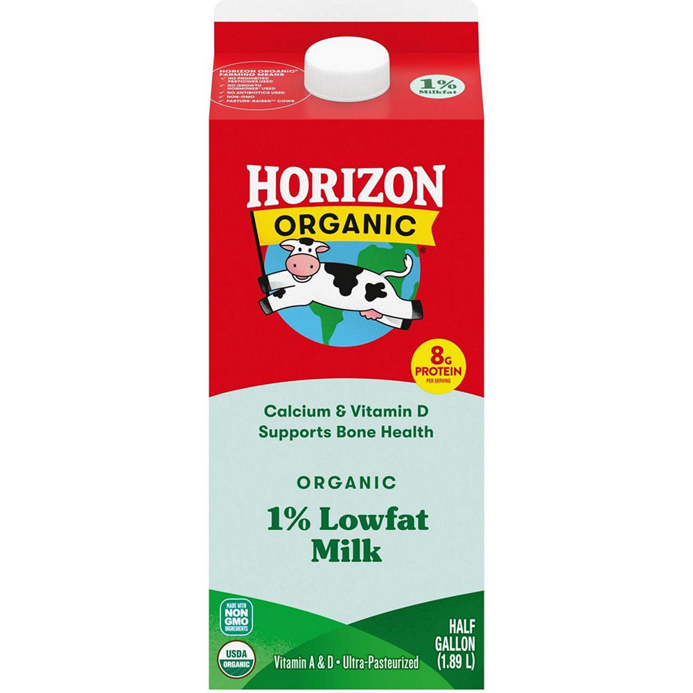 Horizon Organic 1% Lowfat Milk, 1/2 gal