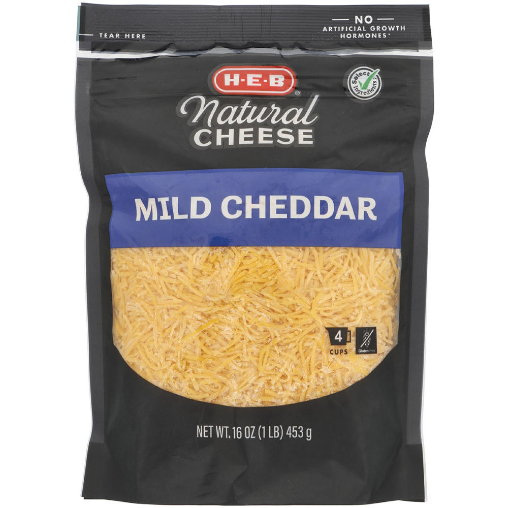 H-E-B Mild Cheddar Shredded Cheese, 16 oz