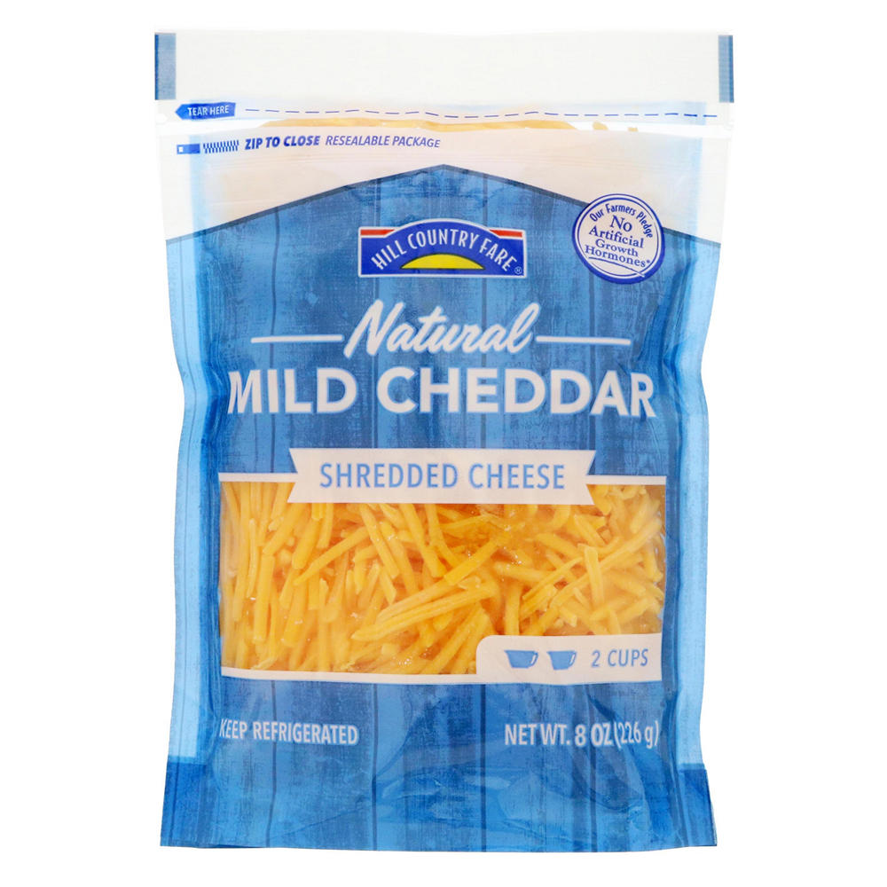 Hill Country Fare Mild Cheddar Shredded Cheese, 8 oz