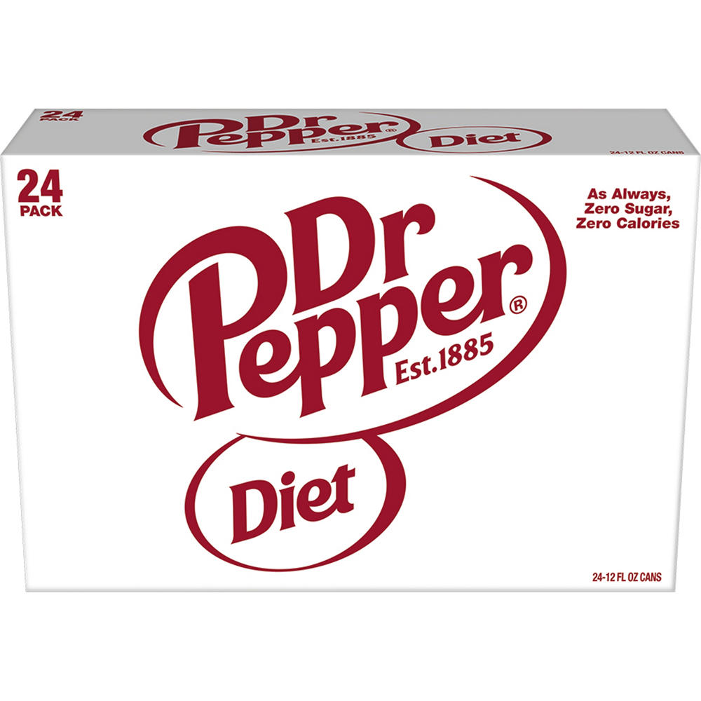 Dr Pepper Diet Soda 24 pk Cans, 12 oz