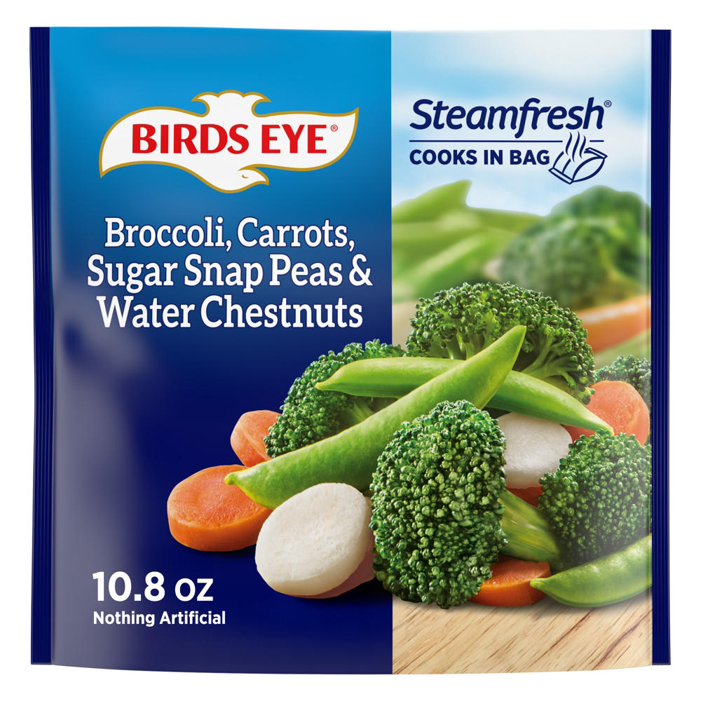 Birds Eye Steamfresh Frozen Broccoli, Carrots, Sugar Snap Peas & Water Chestnuts, 10.8 oz