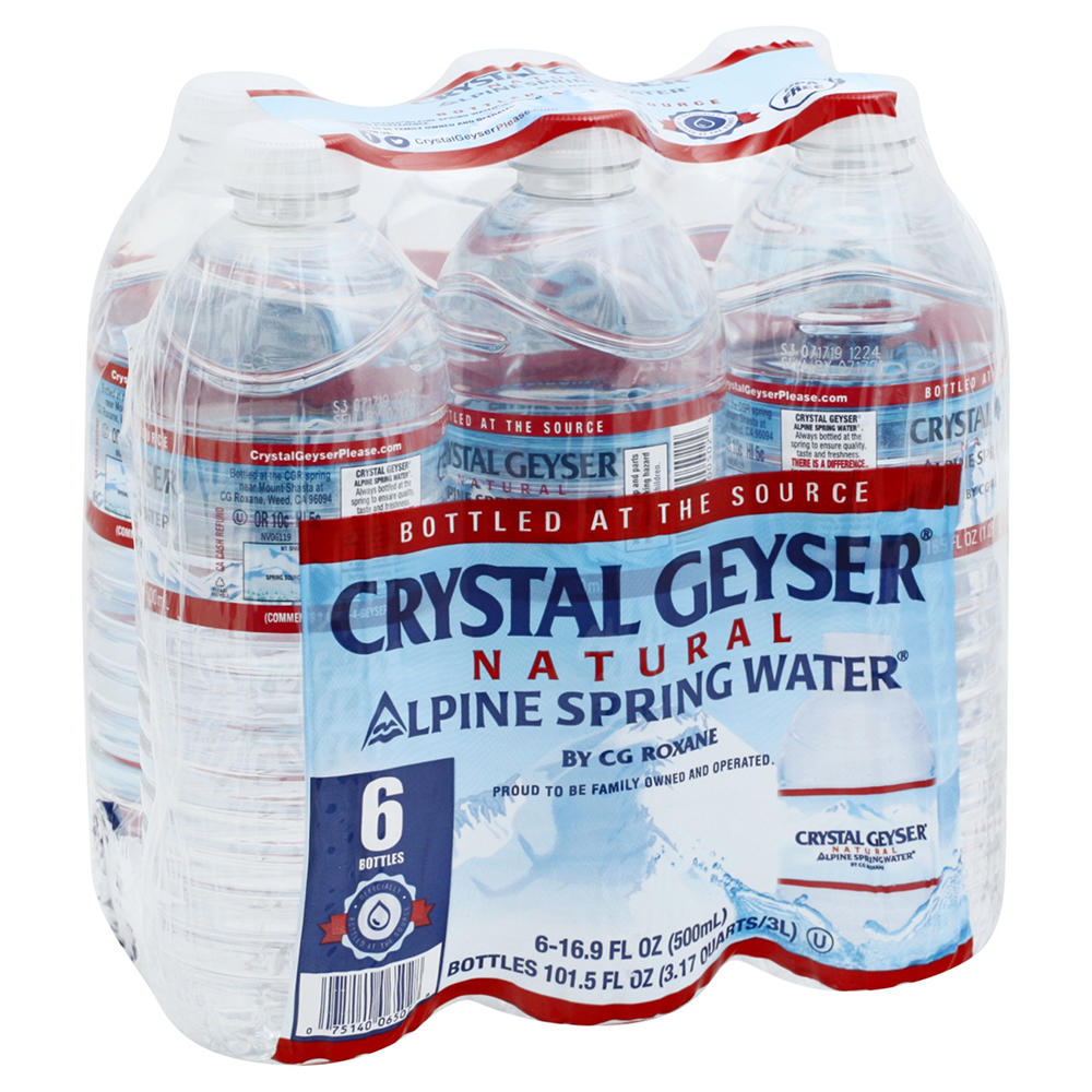 Crystal Geyser Alpine Spring Water 6 pk Bottles, 500 mL