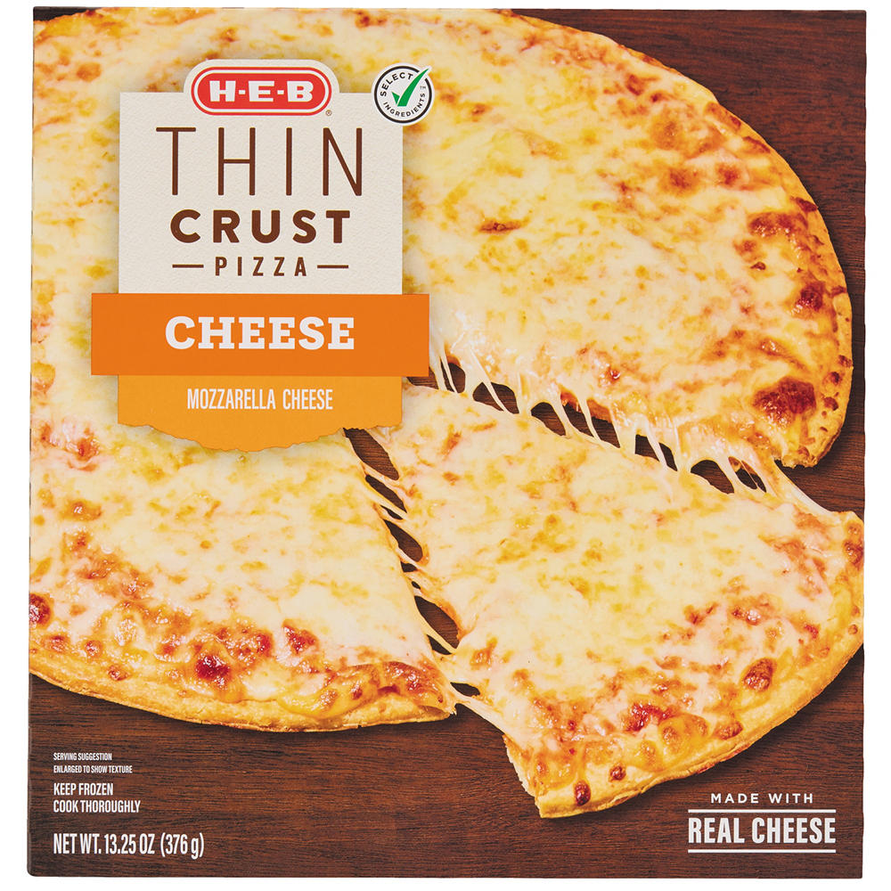 H-E-B Cheese Thin Crust Frozen Pizza, 13.25 oz