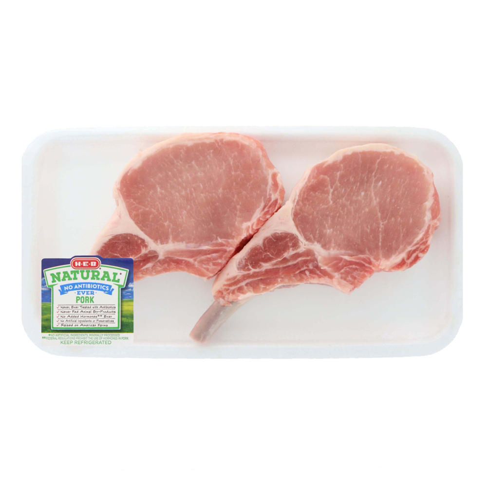 H-E-B Natural Frenched Center Rib Pork Chops, Thick Cut, Avg. 1.4 lbs