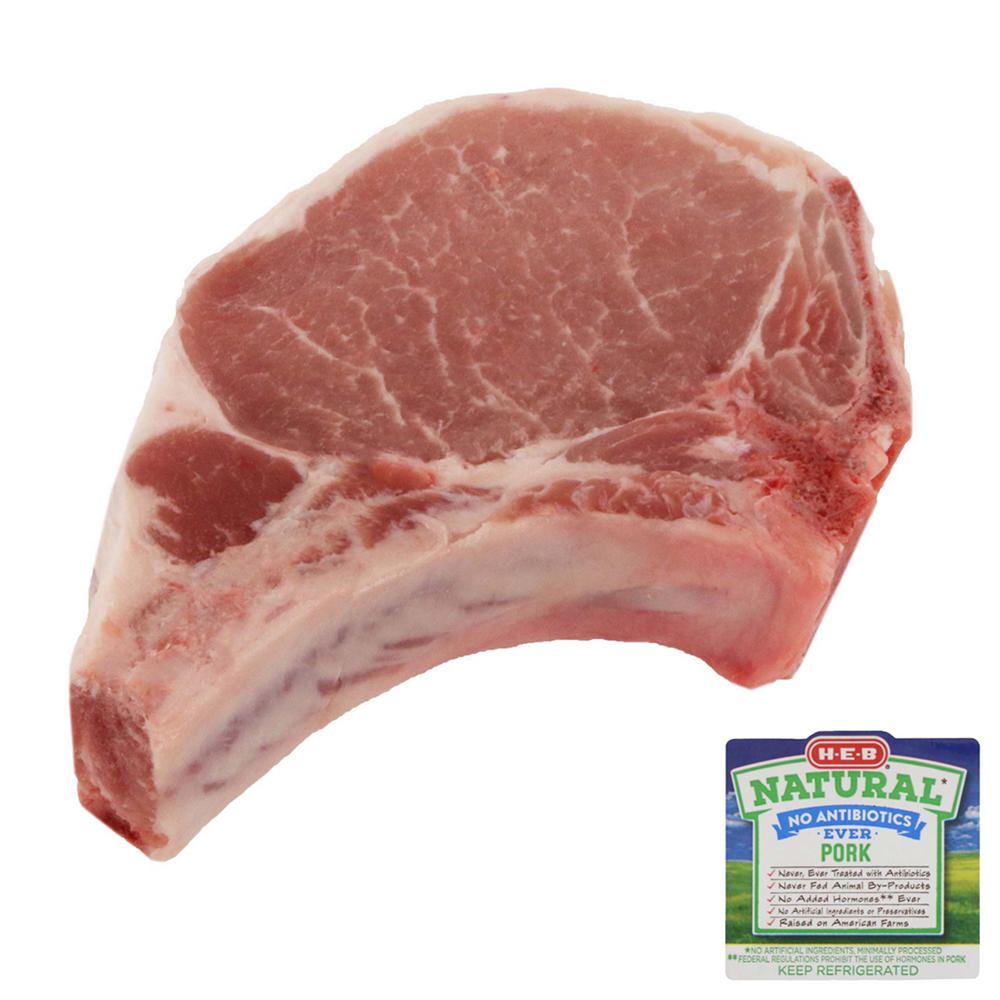 H-E-B Natural Bone-in Ribeye Pork Chop, Thick Cut, Avg. 1.0 lb