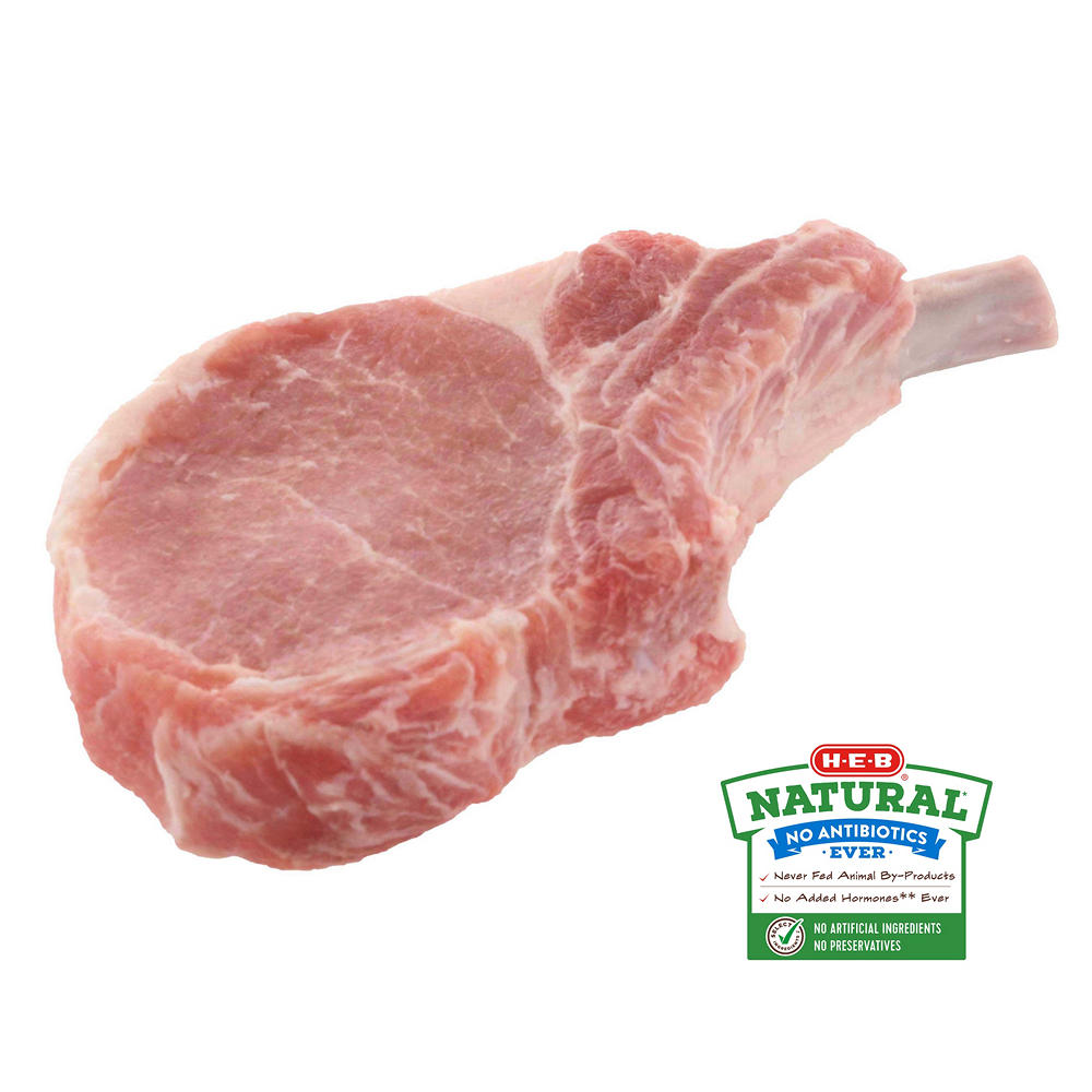 H-E-B Natural Frenched Center Rib Pork Chop, Thick Cut, Avg. 1.65 lbs