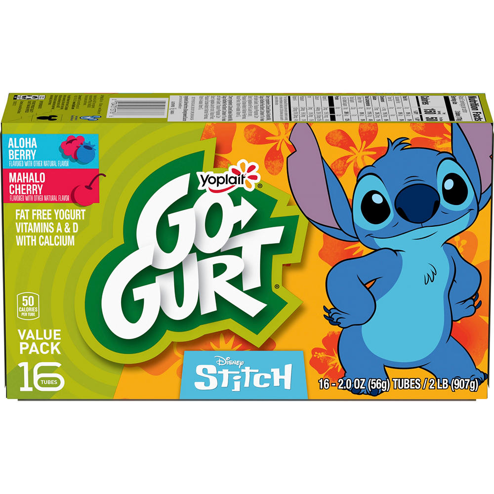 Yoplait GoGurt Fat Free Berry Bash & Shell Shockin' Cherry Yogurt Tubes Value Pack, 16 ct