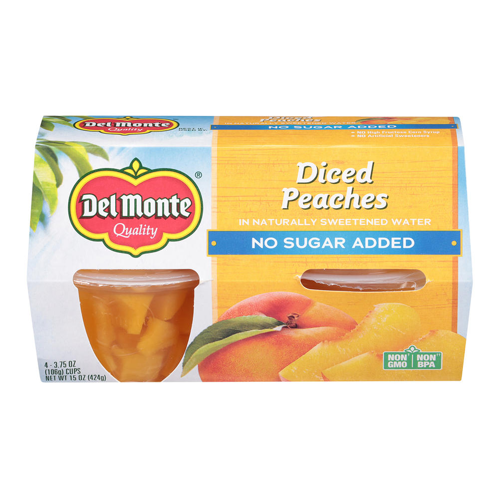 Del Monte No Sugar Added Diced Peaches, 4 ct