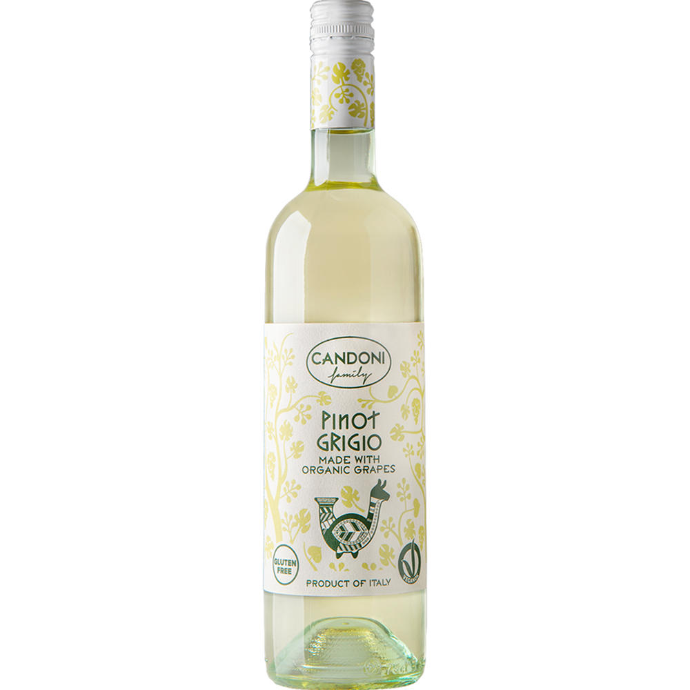 Candoni Organic Pinot Grigio Italy White Wine, 750 mL