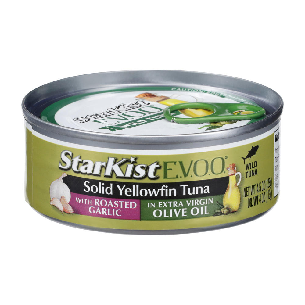 StarKist Solid Yellowfin Tuna with Roasted Garlic in Extra Virgin Olive Oil, 4.5 oz