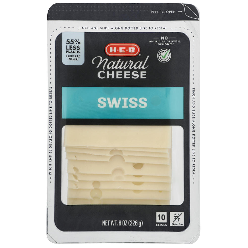 H-E-B Swiss Sliced Cheese, 10 ct