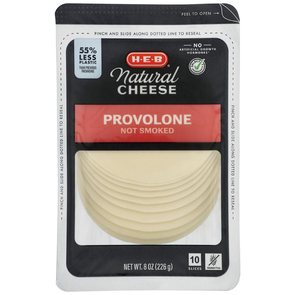 H-E-B Provolone Sliced Cheese, 10 ct