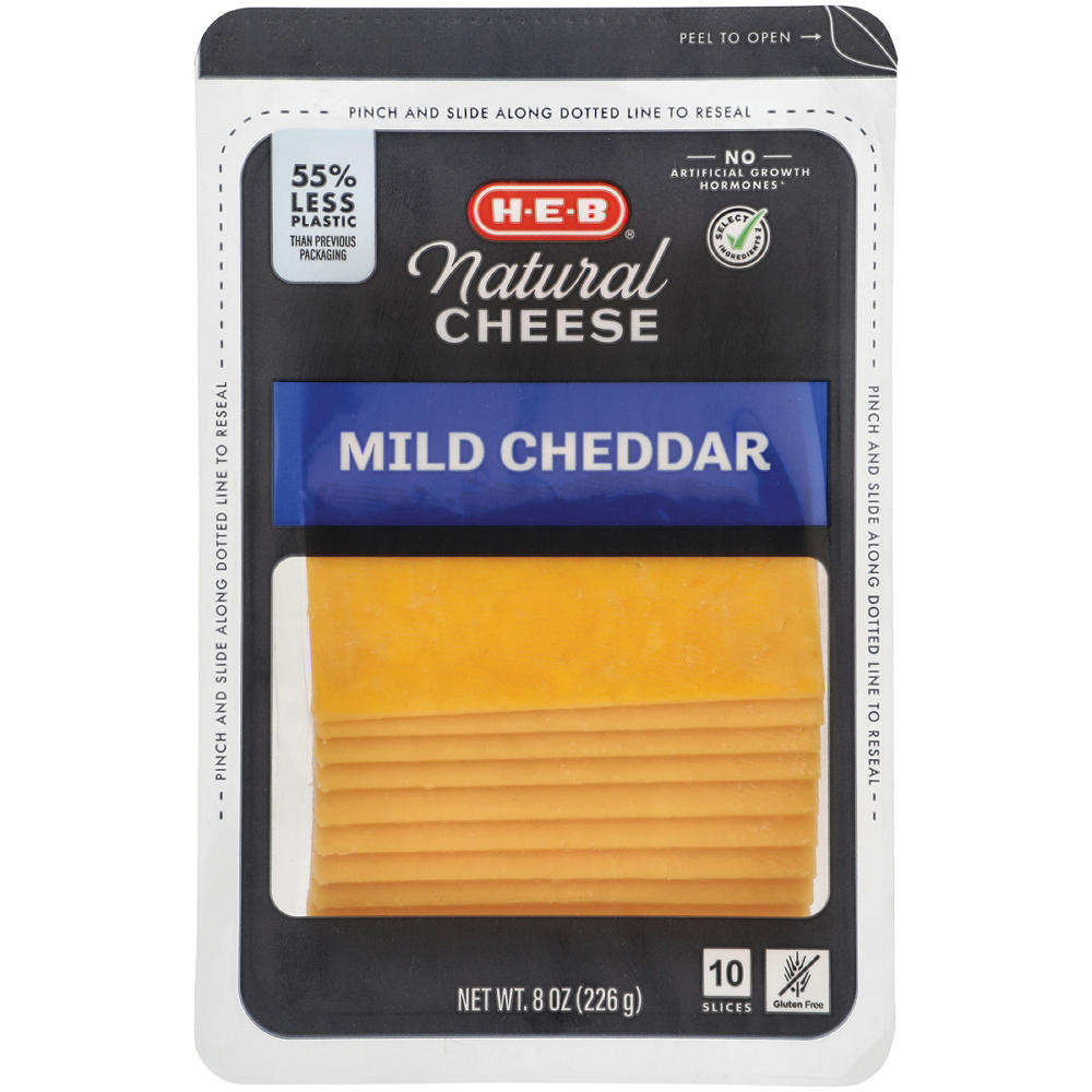 H-E-B Mild Cheddar Sliced Cheese, 10 ct
