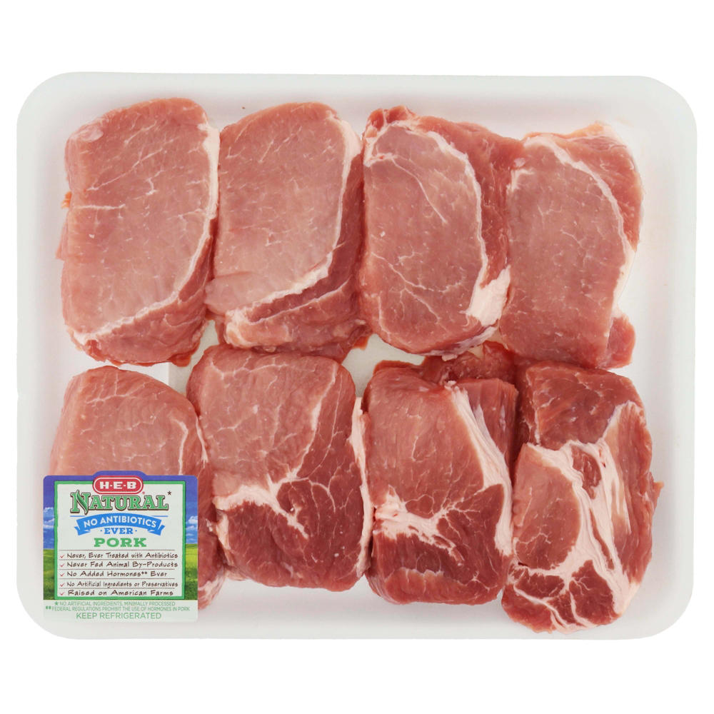 H-E-B Natural Boneless Ribeye Pork Chops, Thick Cut - Value Pack, Avg. 2.71 lbs