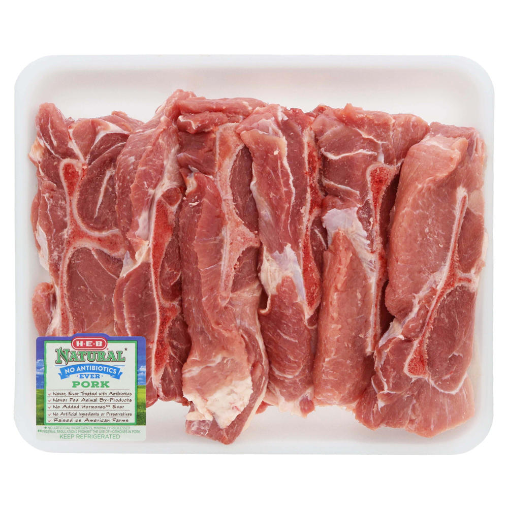 H-E-B Natural Bone-in Country-Style Boston Butt Pork Ribs - Value Pack, Avg. 2.75 lbs