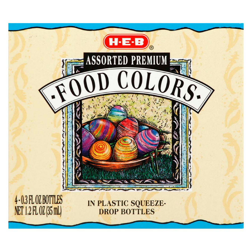H-E-B Assorted Premium Food Colors, 4 ct