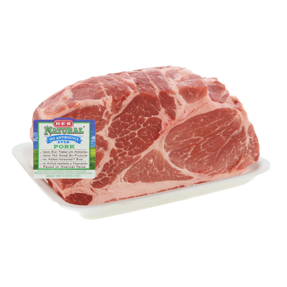 H-E-B Natural Bone-in Boston Butt Pork Roast, Avg. 4.3 lbs